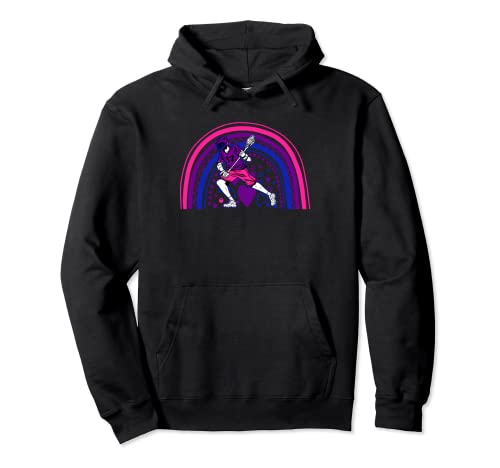Lacrosse Boho Rainbow LGBT-Q Bisexual Orgullo Con Bandera Color Sudadera con Capucha