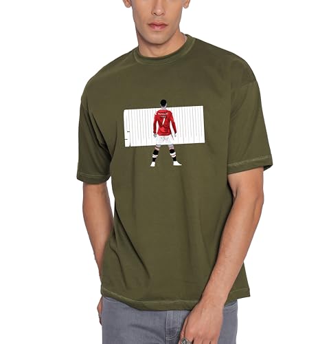 Image of Unisex Cotton Football Graphic Print Oversized Fit T-Shirt