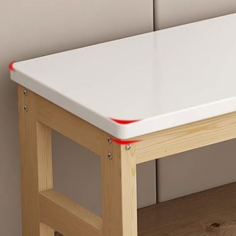 Foot Stools Ottoman Shoe Bench Shoe Changing Bench Solid Wood Balcony Bench Home with Cushion Long Bench Shoe Changing Stool