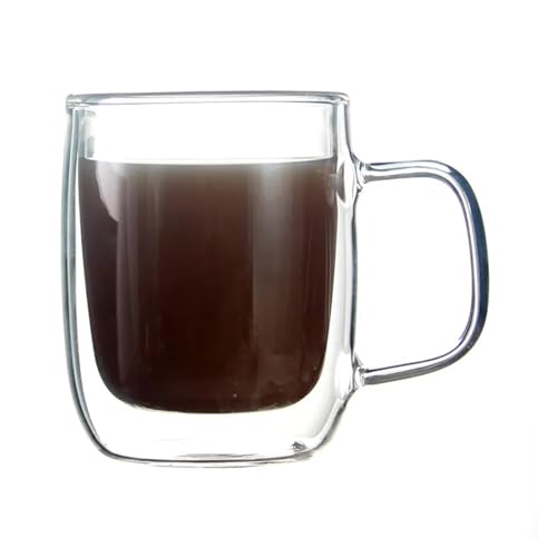 Transparent Double-Walled Glass Coffee & Drink Mug (350ml)