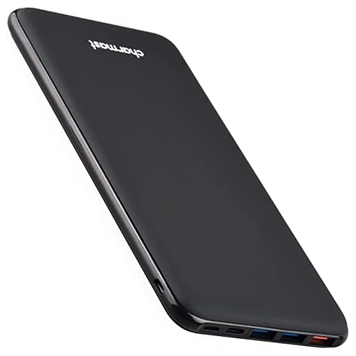 Charmast 26800mAh 18W PD Powerbank, 4 utgångar & 3 ingångar QC 3.0 Snabb Laddningsbar bärbar laddare, typ C Batteripaket Kompatibel med Smartphone och mer(svart)