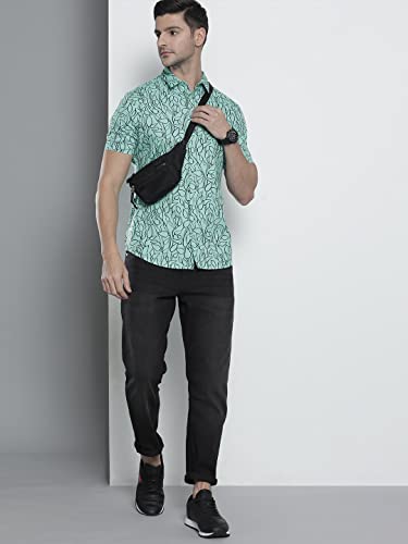 Image of The Indian Garage Co Men's Cotton Regular Fit Tropical Half Sleeves Spread Collar Casual Shirt