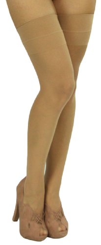 ToBeInStyle Women's Sheer Banded Thigh High Socking w/Opaque Band