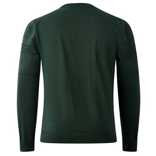 Mens Striped Elastic Warmth Crewneck Lightweight Soft Sweater Casual Textured Knitted Thermal Pullover Sweaters4