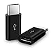 Produktbild OcioDual 5 Pin Female Micro USB zu Male Typ Type C Adapter Daten Transfer für Samsung S10/A20/A40 Xiaomi Redmi Note 8/7 Schwarz