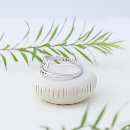 925 Sterling Silver Inspirational Adjustable Rings - Personality Encouragement Jewelry Gift For Women4