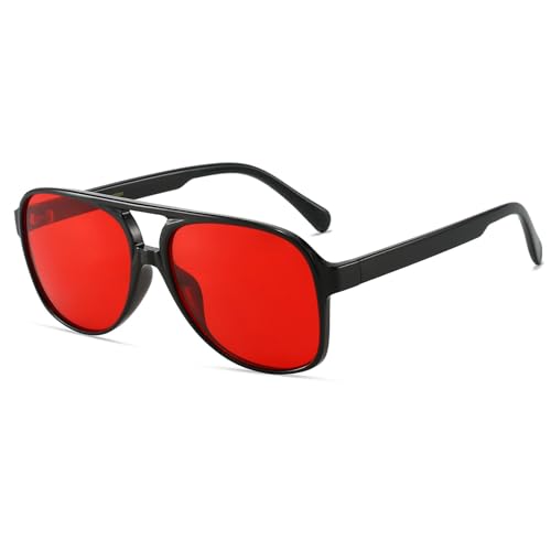 Image of Freckles Mark Vintage Retro 70s Sunglasses for Women Men Classic Large Square Aviator Trendy Glasses
