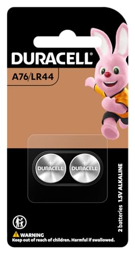 Duracell alkaline LR44  button battery 1.5 V pack of 2 suitable for use in toys calculators and measurement devices