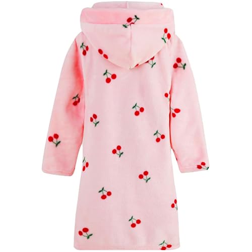 Kids Bathrobe Hooded Plush Fleece Robe for Girls Boys2