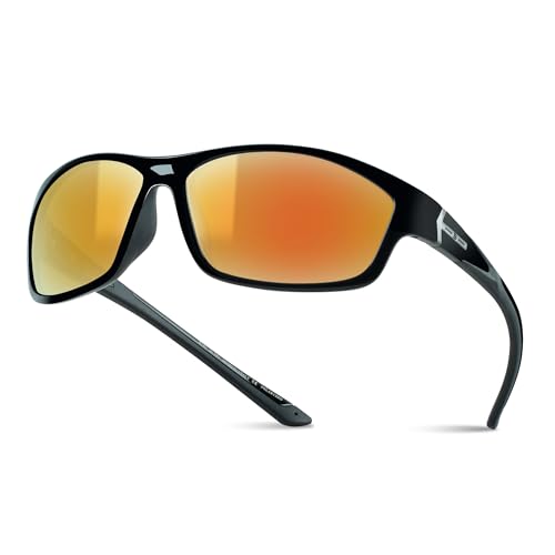 Image of BNUS Polarized Corning Glass Lens Sunglasses for Men Fishing & Driving | Durable scratch-resistant lenses, matte no-paint frame, wrap-around, great for running, cycling & all-day wear