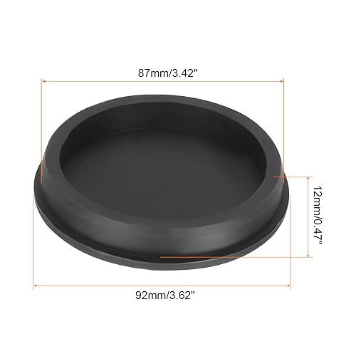 Image of UXCell High Temp Silicone Plug Mount - Dia 87mm /3.42 inch T Shaped Rubber Stopper - Waterproof & Sealing Plug - Black (OD 92mm) - Pack of 1