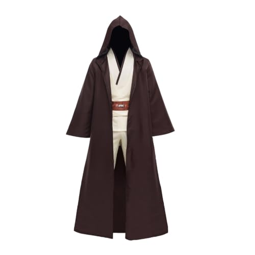 Huohua Kids Jedi Costume Robe Hooded Outfit Tunic Cloak Halloween Costumes For Boys cover