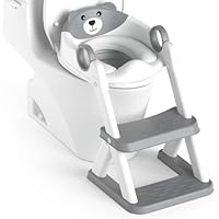 Rabb 1st Toilettenleiter für Kinder, Upgraded Kindertoilette für Jungen und Mädchen, 2 in 1 Kind Toilettensitz mit Treppe, Spritz und Rutschfestes Trittbrett