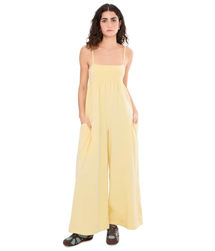 Free People Womens Hot Shot Strappy Onesie 2 Sunlit Yellow Small