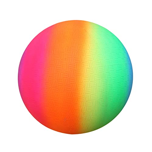 Hemoton 2pcs 22 Cm Thickened Rainbow Balls Bounce Play Ball Flapping Kickball Handball for Beach and Girls Toy for Fun Activities