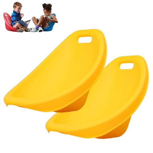 Silla apilable para niños con soporte para la espalda, mecedora sensorial portátil para autismo para uso en interiores y exteriores, balancín ideal para niños (amarillo, 2 piezas)