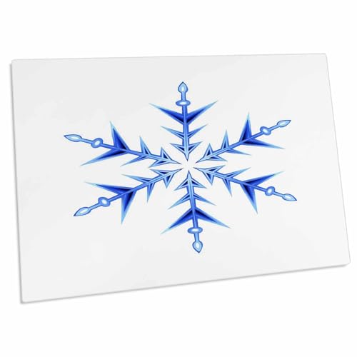 3dRose Desk Pad con diseño de copo de nieve azul
