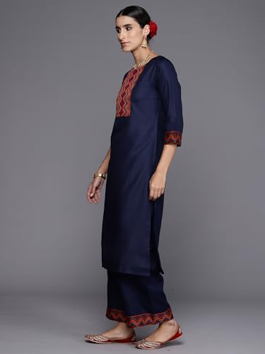 Image of INDO ERA Womens Cotton Kurta Palazzos With Dupatta Set