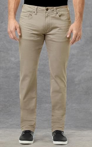 Buffalo David Bitton mens Straight Six-x Black Jeans, Authentic Tan, 29W x 32L US4