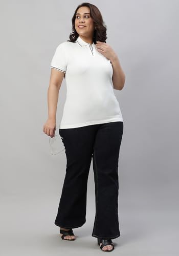 Image of Wear Your Opinion Women's Plus Size Tipped Collar Neck Polo Tshirt