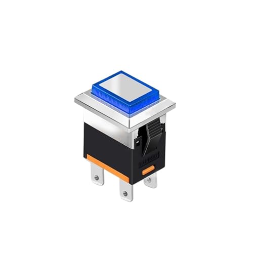 Bouton poussoir LED kcd1 étanche IP65 carré 4 broches 15A 250V bleu