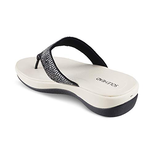 Image of SOLE HEAD Black Women Wedges Sandal