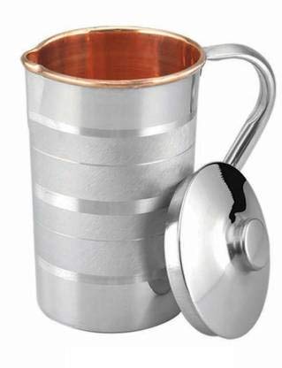 Shiv Home World Water Luxury Steel Copper Water Jug/Pitcher (1.7 Litre) Specialy use for imminuty Power Improve Jug (Copper, Steel)