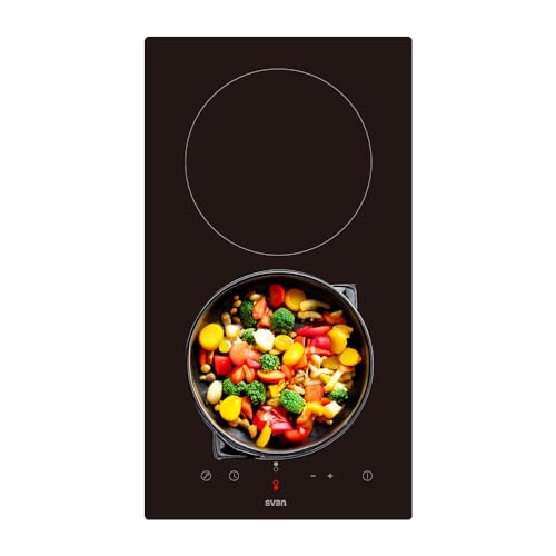 Svan Placa Vitrocerámica Cristal negro SV2301. Potencia máx. 3000 W, 2 Zonas de Cocción, 9...