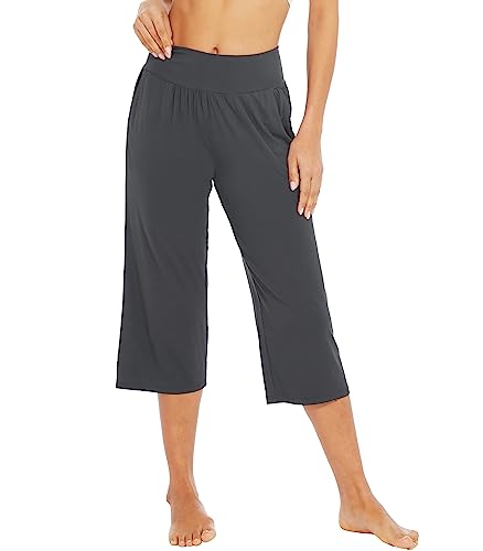 WiWi Viscose from Bamboo Soft Capri Yoga Loose Pants for Women High Waisted Comfy Pjs Capris Lounge Pajama Bottoms S-XXL4