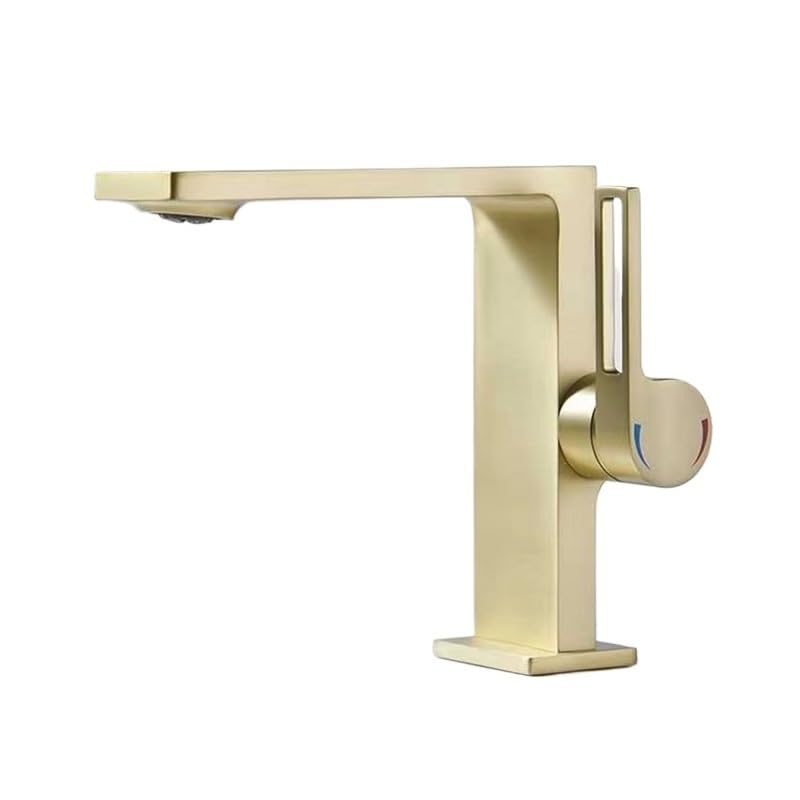 Mitigeur numérique or rose lavabo de salle de bain carré