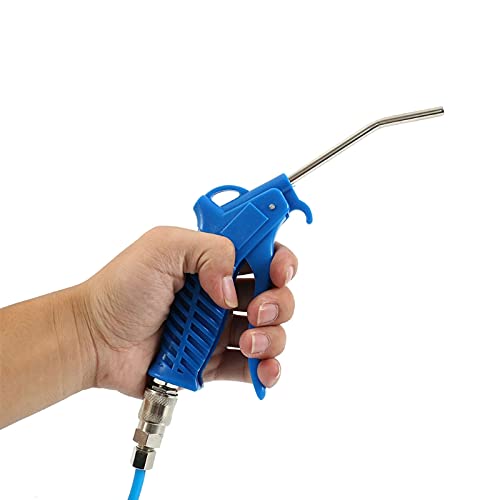 Air Blow Gun Kit Air Duster Cleaning Nozzle Blow Spray Tool Kit With 5 Meter Long Coil Pu Air Hose,4×6Mm(Blue) #TOP4