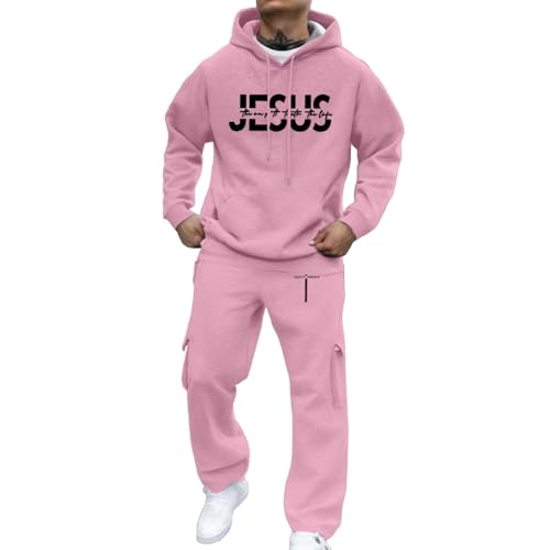 Survêtement homme doux et sportif ensemble deux pièces avec sweat à capuche imprimé géométrique