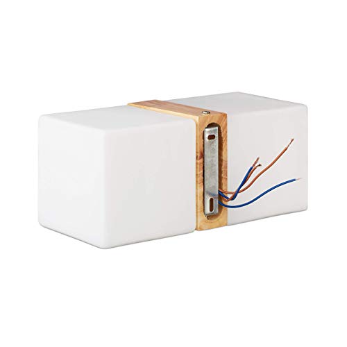 Relaxdays Applique Rettangolare, 2 Lampadine