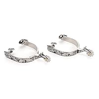 Zerodis Edelstahl Horse Spurs, West Cowboy Horse Boot Spurs Dekoration mit Gear Spurs für Stiefel Reitausrüstung für Reitwettkampf Unterhaltung