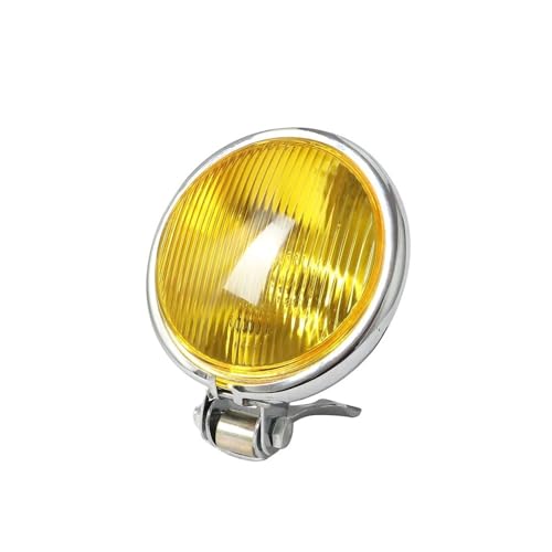 Phare de moto rétro en métal rond universel avec support chromé pour Har Suz Kaw
