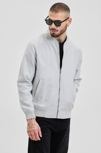 Image of SNITCH Mens Textured Relaxed Fit Jacket
