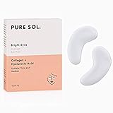 pureSOL PURE SOL. Hydrogel Collagen Eye Mask with Hyaluronic Acid, Grape Seed Extract, Hydrate, Tone and Awaken (12 pairs)