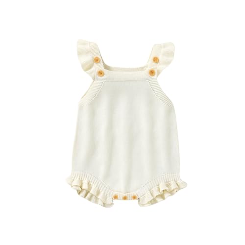 Baby Girls Sleeveless Strap Sweater Bodysuit Romper