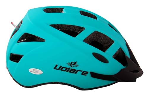 Casco de bicicleta con luz LED trasera Volare en color verde ajustable