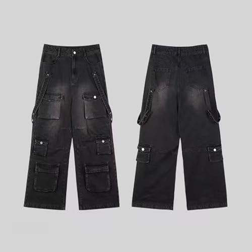 Baggy Wide Leg Streetwear Cargo Pants Men Women Relaxed Fit Durable Hip Hop Casual Black Everyday Workwear Jeans4