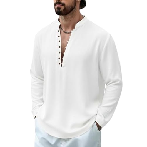 Image of DEELMO Men Stylish Cotton Blend Kurta with Button Detailing for Festive and Casual Wear | Comfortable Soft Fabric Kurta with Modern Mandarin Collar Traditional Outfit