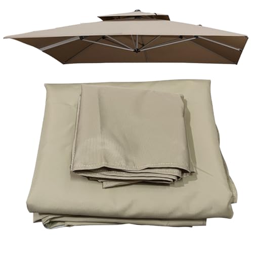 Sombrilla voladiza giratoria – Paraguas colgante de plátano de ángulo ajustable para protección solar al aire libre en jardín, patio, balcón, Luz De Color Caqui, 2.5×2.5M