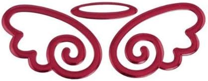 3D Chrome Car Emblem Sticker Decal Badge Kit - Choice of Designs (Angel Wings 2 Red)
