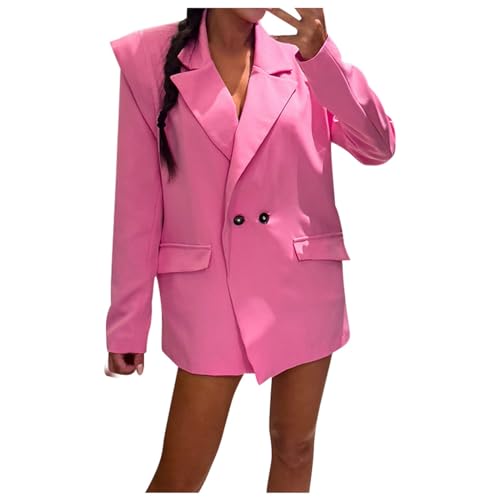 Chaqueta entretiempo mujer casual de manga larga de color sólido y corte holgado