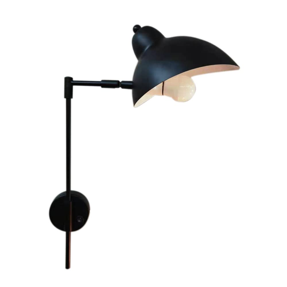 SXECAEPS Industrial Black Wall Mount Light Modern Sconce Indoor Hardwired Lamp, Farmhouse Lighting Fixtures E14 Bedroom Bedside Reading Sconces Living Room Lamps