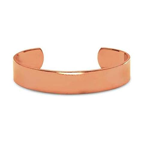IVY & BAUBLE 99.9% Uncoated Copper Bracelet for Women, Polished Plain Cuff Bracelet, 13mm Cover