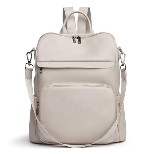 Botimmy Bolsa de couro feminina grande, 3 em 1, bolsa de ombro conversível, trabalho, viagem, Um damasco de dois tons, 13.2' L × 6.2' W × 14.5' H, Mochilas Daypack