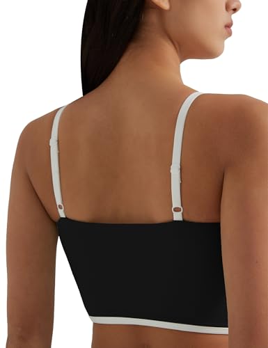 Womens Workout Tank Tops Adjustable Strap Longline Sports Bra Padded Sleeveless Top2
