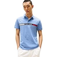Tommy Hilfiger Polo de manga corta Hombre Chest Insert Regular Fit, Azul (Brisk Blue), L