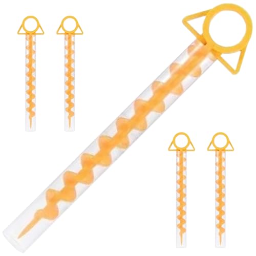 sac taske スクリューペグ 杭 ペグ ドッグポール 犬 リード アウトドア キャンプ テント 砂浜 (黄色 5本)